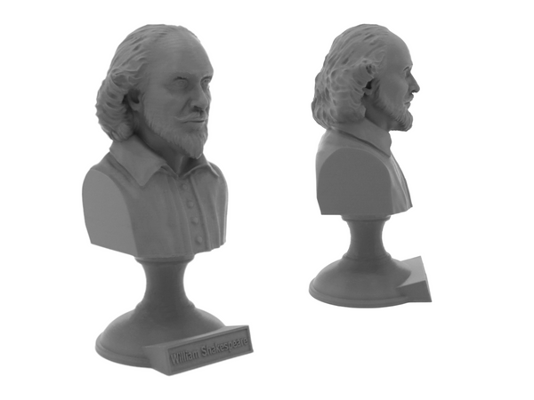 William Shakespeare English Poet Sculpture Bust on Pedestal