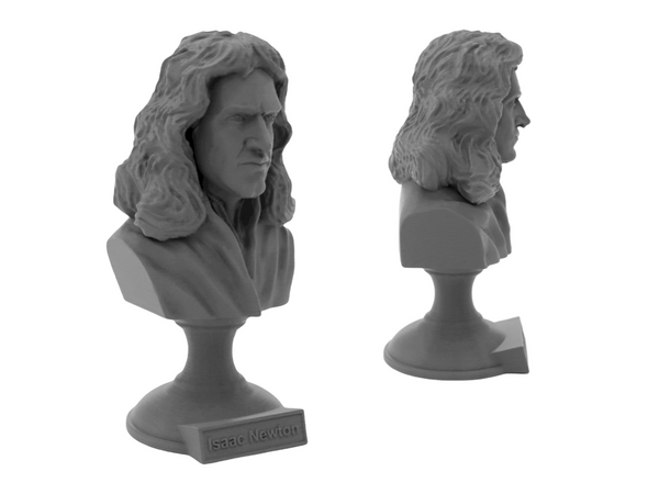 Isaac Newton Famous English Mathematician, Physicist and Astronomer Sculpture Bust on Pedestal