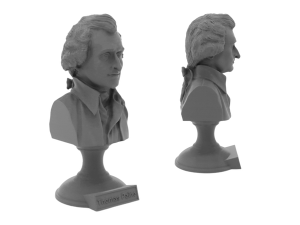 Thomas Paine USA Founding Father Sculpture Bust on Pedestal