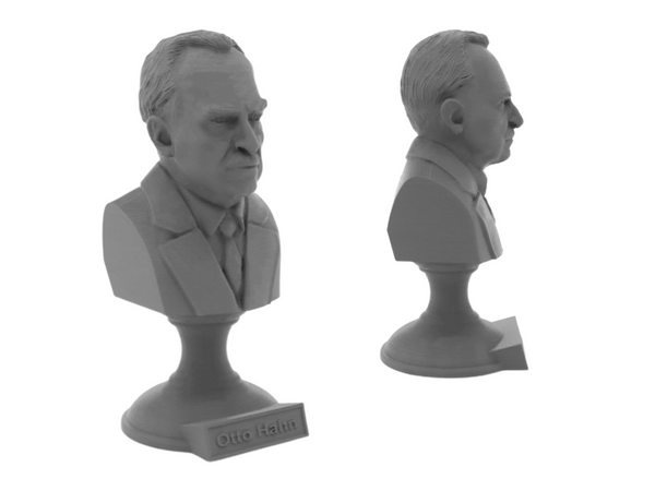 Otto Hahn German Chemist, Nobel Prize Winner, and Researcher of Radioactivity Sculpture Bust on Pedestal