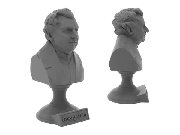 Georg Ohm Famous German Physicist and Mathematician Sculpture Bust on Pedestal