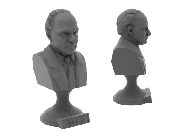 Carl Jung Swiss Psychoanalyst Sculpture Bust on Pedestal