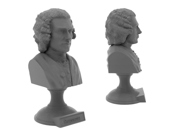 Jean-Jacques Rousseau Enlightenment Philosopher Sculpture Bust on Pedestal