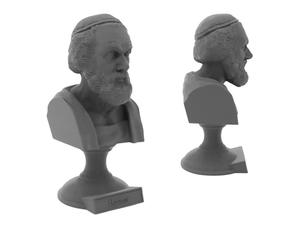 Homer Greek Author of Iliad and the Odyssey  Sculpture Bust on Pedestal