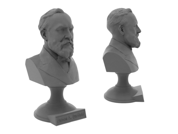 James A. Garfield, 20th US President, Sculpture Bust on Pedestal