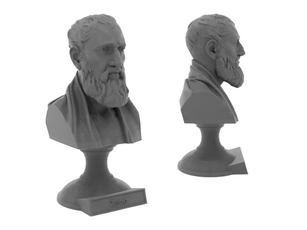 Zeno of Citium Greek Stoic Philosopher Sculpture Bust on Pedestal