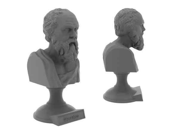 Socrates Greek Philosopher Sculpture Bust on Pedestal