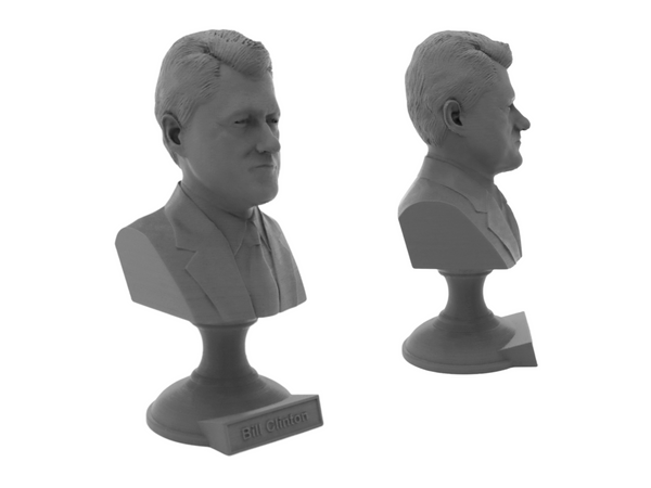 Bill Clinton, 42nd US President, Sculpture Bust on Pedestal