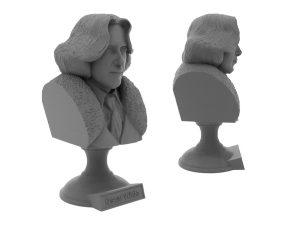Oscar Wilde Irish Poet Sculpture Bust on Pedestal