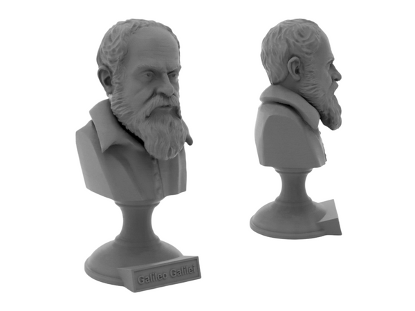 Galileo Galilei Italian Polymath, Astronomer, Physicist, and Engineer Sculpture Bust on Pedestal