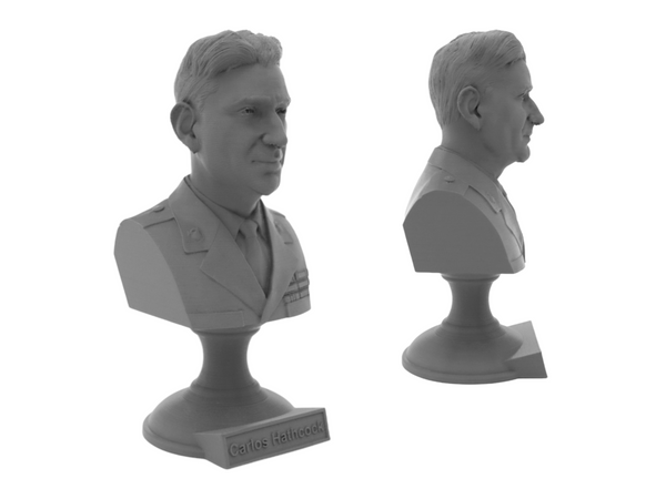 Carlos "White Feather" Hathcock Legendary US Marine Corps Marksman Sniper USMC Sculpture Bust on Pedestal