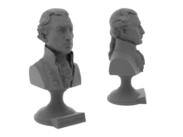 James Monroe, 5th US President, Sculpture Bust on Pedestal