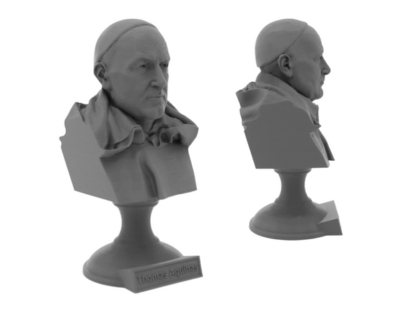 Thomas Aquinas Italian Theologian and Philosopher Sculpture Bust on Pedestal