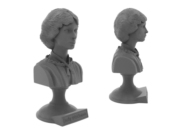 Emily Dickinson American Poet Sculpture Bust on Pedestal