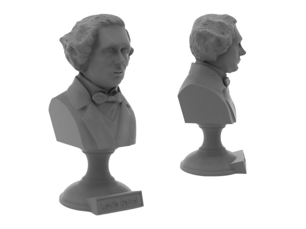 Lewis Carroll English Writer Sculpture Bust on Pedestal