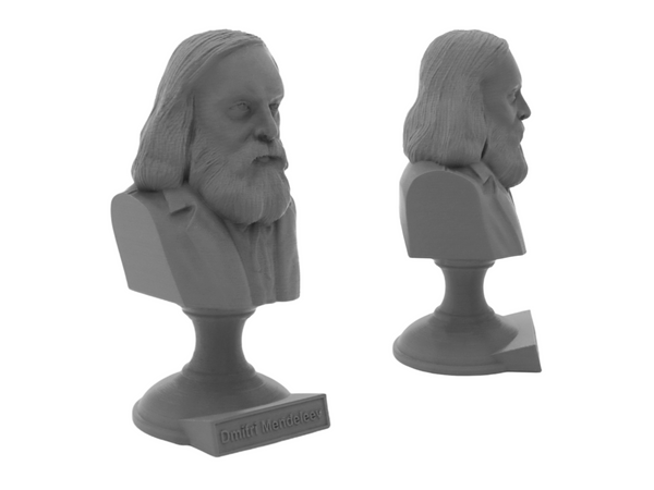 Dmitri Mendeleev Famous Russian Chemist and Inventor Sculpture Bust on Pedestal