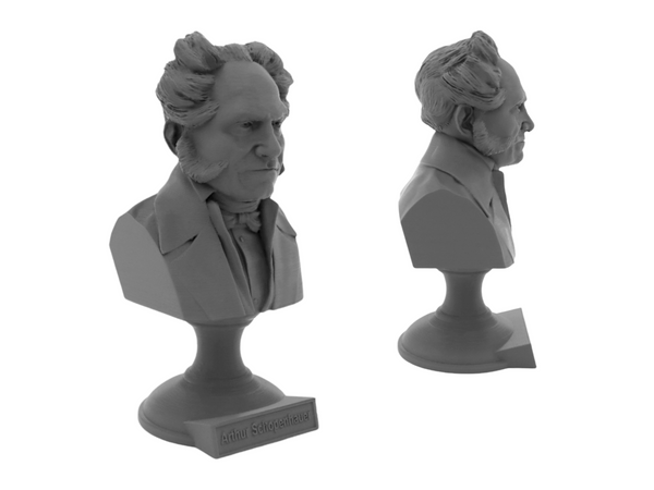 Arthur Schopenhauer German Philosopher Sculpture Bust on Pedestal