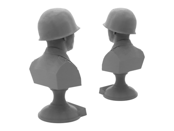 George S Patton Legendary US Army General Sculpture Bust on Pedestal