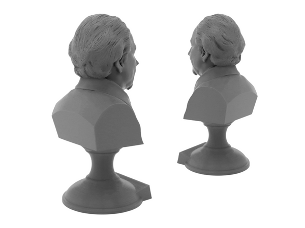 Jean Baudrillard French Sociologist and Philosopher Sculpture Bust on Pedestal