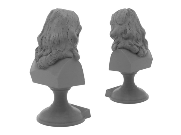 René Descartes French Philosopher, Mathematician, and Scientist Sculpture Bust on Pedestal