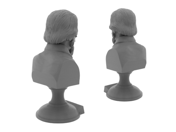 Alan Watts British Philosopher Sculpture Bust on Pedestal