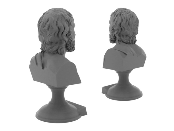 Seneca the Younger Greek Stoic Philosopher Sculpture Bust on Pedestal