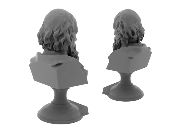 Alfred Lord Tennyson English Poet Laureate Sculpture Bust on Pedestal