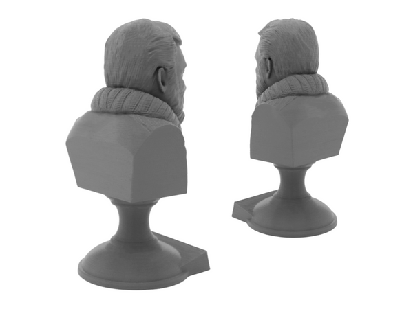 Ernest Hemingway American Writer Sculpture Bust on Pedestal