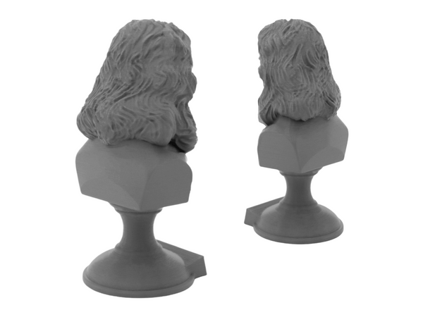 Isaac Newton Famous English Mathematician, Physicist and Astronomer Sculpture Bust on Pedestal