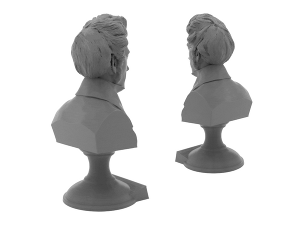 Soren Kierkegaard Danish Existentialist Philosopher Sculpture Bust on Pedestal