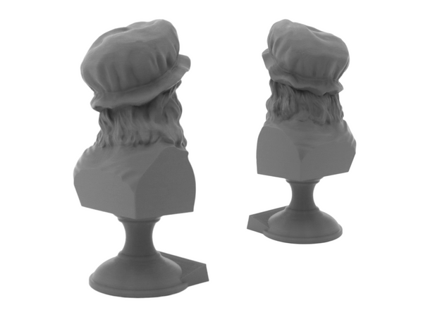 Leonardo da Vinci Italian Polymath, inventor, painter, and Renaissance man Sculpture Bust on Pedestal