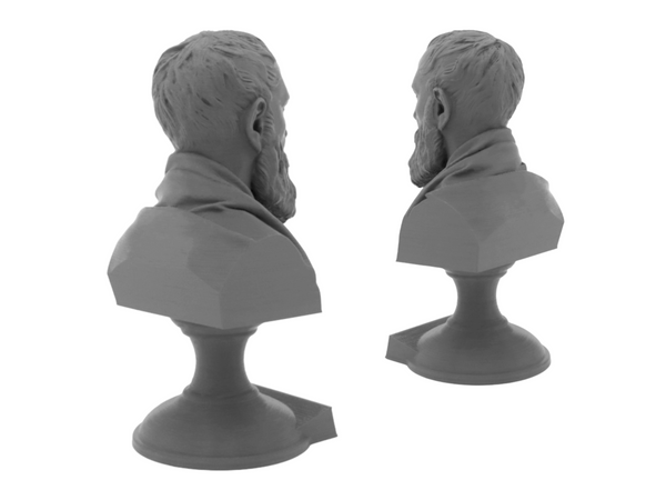 Zeno of Citium Greek Stoic Philosopher Sculpture Bust on Pedestal