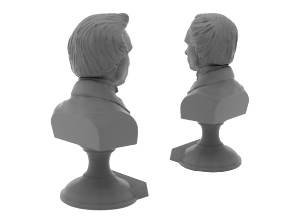 Edgar Allan Poe American Writer Sculpture Bust on Pedestal