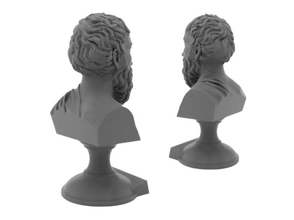 Epictetus Greek Stoic Philosopher Sculpture Bust on Pedestal