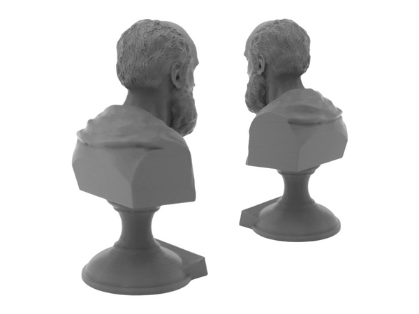 Hippocrates of Kos Greek Physician Sculpture Bust on Pedestal