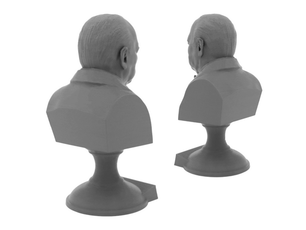 Winston Churchill British Statesman, Army Officer, Writer, and Prime Minister Sculpture Bust on Pedestal