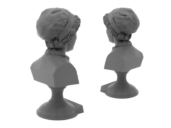Jane Austen Famous English Novelist Sculpture Bust on Pedestal