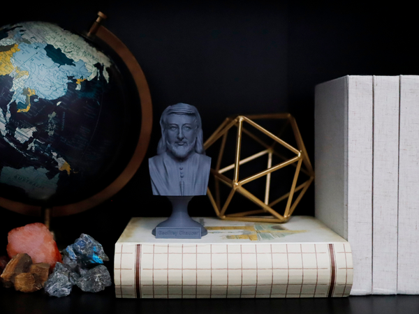 Geoffrey Chaucer English Poet Sculpture Bust on Pedestal