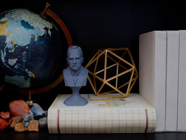Otto Hahn German Chemist, Nobel Prize Winner, and Researcher of Radioactivity Sculpture Bust on Pedestal