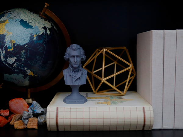 Thomas Paine USA Founding Father Sculpture Bust on Pedestal