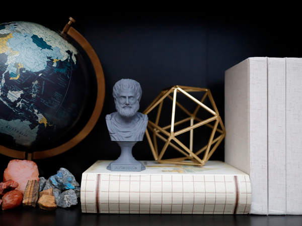 Aristotle Greek Philosopher Sculpture Bust on Pedestal