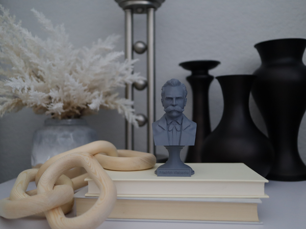 Friedrich Nietzsche German Philosopher Sculpture Bust on Pedestal