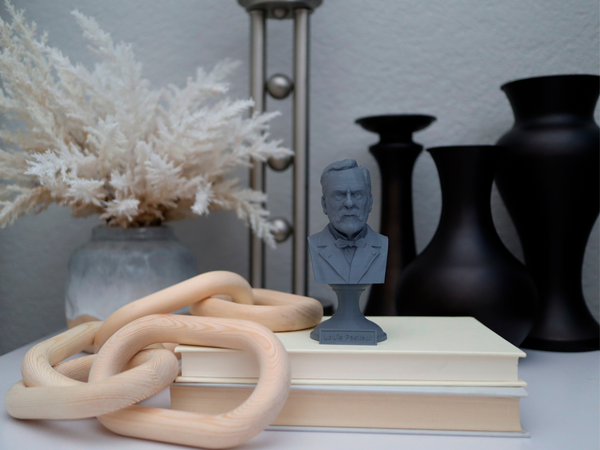 Louis Pasteur French Biologist, Microbiologist, and Chemist Sculpture Bust on Pedestal