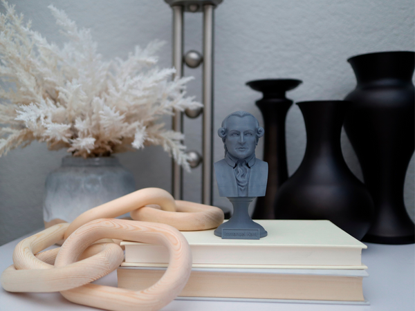 Immanuel Kant Enlightenment Philosopher Sculpture Bust on Pedestal