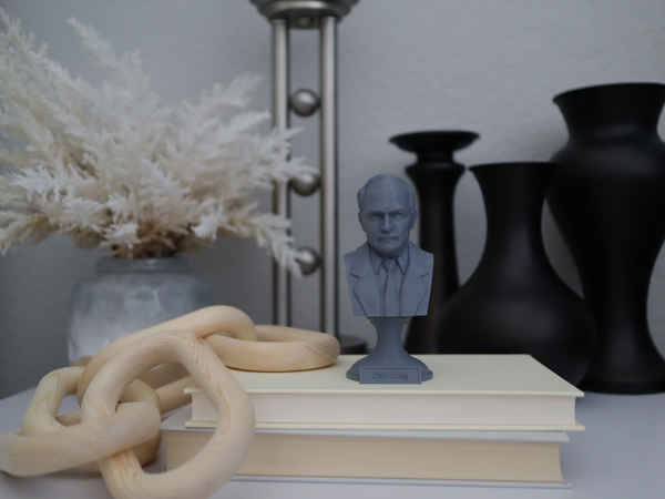 Carl Jung Swiss Psychoanalyst Sculpture Bust on Pedestal