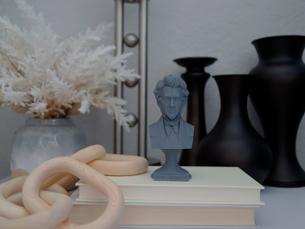 Soren Kierkegaard Danish Existentialist Philosopher Sculpture Bust on Pedestal