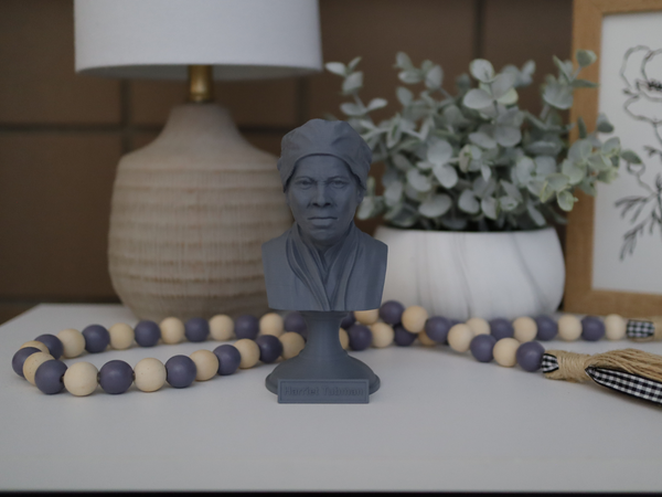 Harriet Tubman American Abolitionist and Political Activist Sculpture Bust on Pedestal