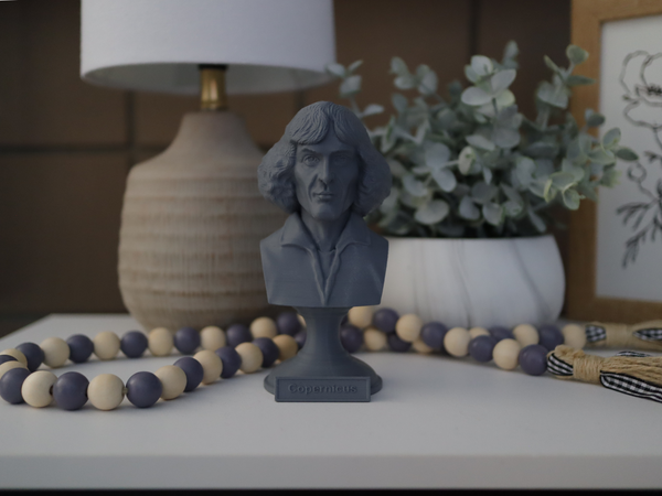 Nicolaus Copernicus Renaissance-era Polymath Sculpture Bust on Pedestal