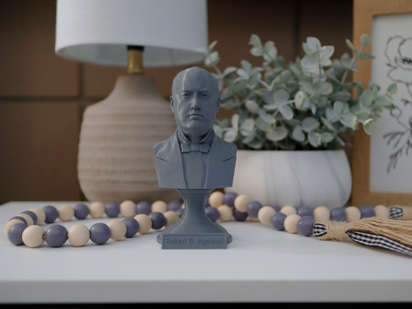 Robert G. Ingersoll Famous American Lawyer Sculpture Bust on Pedestal