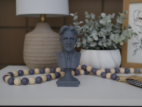 George Orwell English Novelist Sculpture Bust on Pedestal